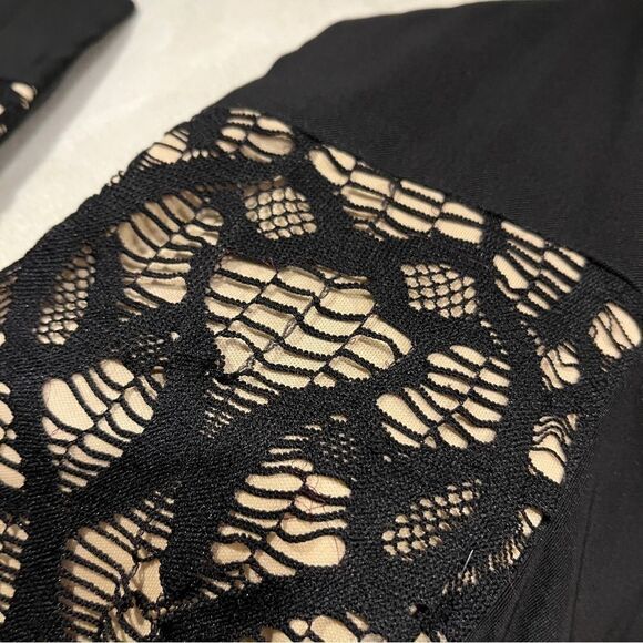 DressBarn short sleeves formal black dress with lace details size 14 - Picture 5 of 14